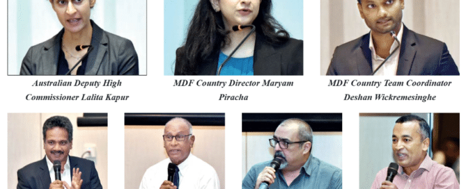 Collage of speakers and panellists from a discussion on climate change impacts on Sri Lankan coffee.